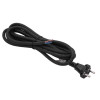 Akyga AK-OT-05S CEE 7/17 rubberen netkabel met open uiteinde, H05RR-F 2x 1,5 mm², 3 m, zwart