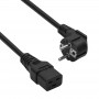 Akyga AK-UP-01S servernetkabel CEE 7/7 (Schuko) naar IEC C19, koper 3 x 1,5 mm², 16 A, 1,8 m, zwart