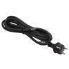 Akyga AK-OT-03S CEE 7/7 rubberen netkabel met open uiteinde, H05RR-F 3x 1,5 mm², 3 m, zwart
