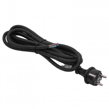 Akyga AK-OT-03S CEE 7/7 rubberen netkabel met open uiteinde, H05RR-F 3x 1,5 mm², 3 m, zwart