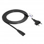 Akyga AK-RD-02A netkabel CEE 7/16 (Eurostekker) naar IEC C7 (contra), CCA 2 x 0,5 mm², 3 m, zwart