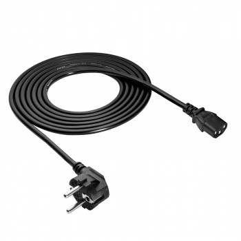 Akyga AK-PC-106A netkabel CEE 7/7 (Schuko) naar IEC C13, CCA 3 x 0,75 mm², 3 m, zwart
