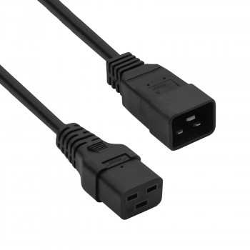 Akyga AK-UP-03S server-netverlengkabel IEC C20 naar IEC C19, koper 3 x 1,5 mm², 16 A, 1,8 m, zwart