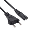 Akyga AK-RD-04A netkabel CEE 7/16 (Eurostekker) naar IEC C7 (contra), CCA 2 x 0,5 mm², 0,5 m, zwart