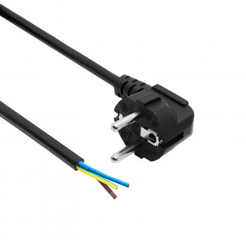 Akyga AK-OT-01C netkabel met open uiteinde CEE 7/7 (Schuko), koper 3 x 0,75 mm², 1,5 m, zwart