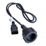 Akyga AK-PC-13A netadapterkabel IEC C14 naar CEE 7/3 (Schuko) bus, koper 3 x 0,75 mm², 1 m, zwart