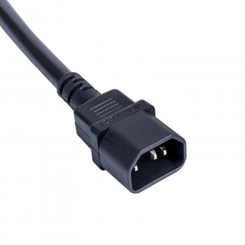Akyga AK-PC-13A netadapterkabel IEC C14 naar CEE 7/3 (Schuko) bus, koper 3 x 0,75 mm², 1 m, zwart
