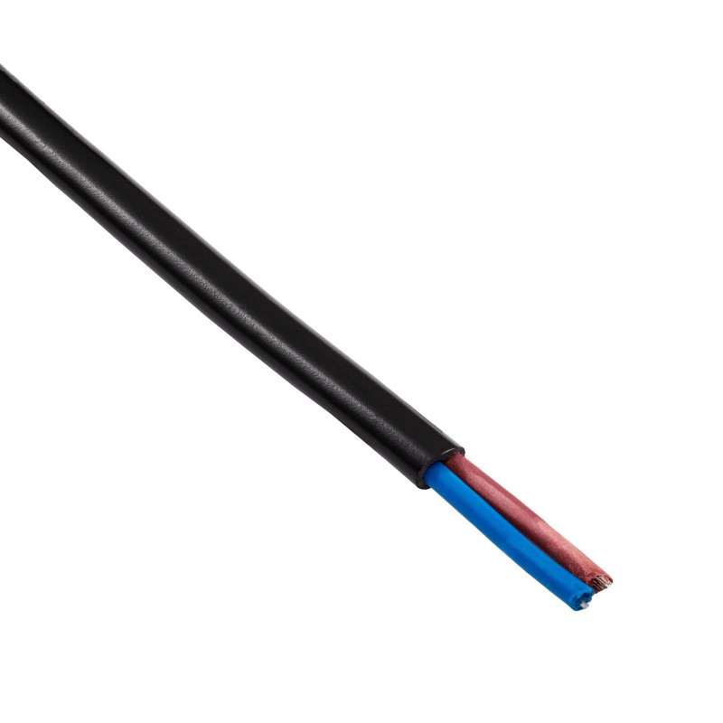 Akyga AK-OT-04A netkabel met open uiteinde CEE 7/16 (Eurostekker), koper 2 x 0,5 mm², 1,5 m, zwart
