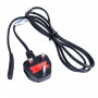 Akyga AK-AG-03A netkabel UK BS 1363 (type G) naar IEC C7 (contra), CCA 2 x 0,5 mm², 1,5 m, zwart