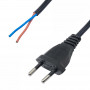Akyga AK-OT-05A netkabel met open uiteinde CEE 7/16 (Eurostekker), koper 2 x 0,75 mm², 1,5 m, zwart