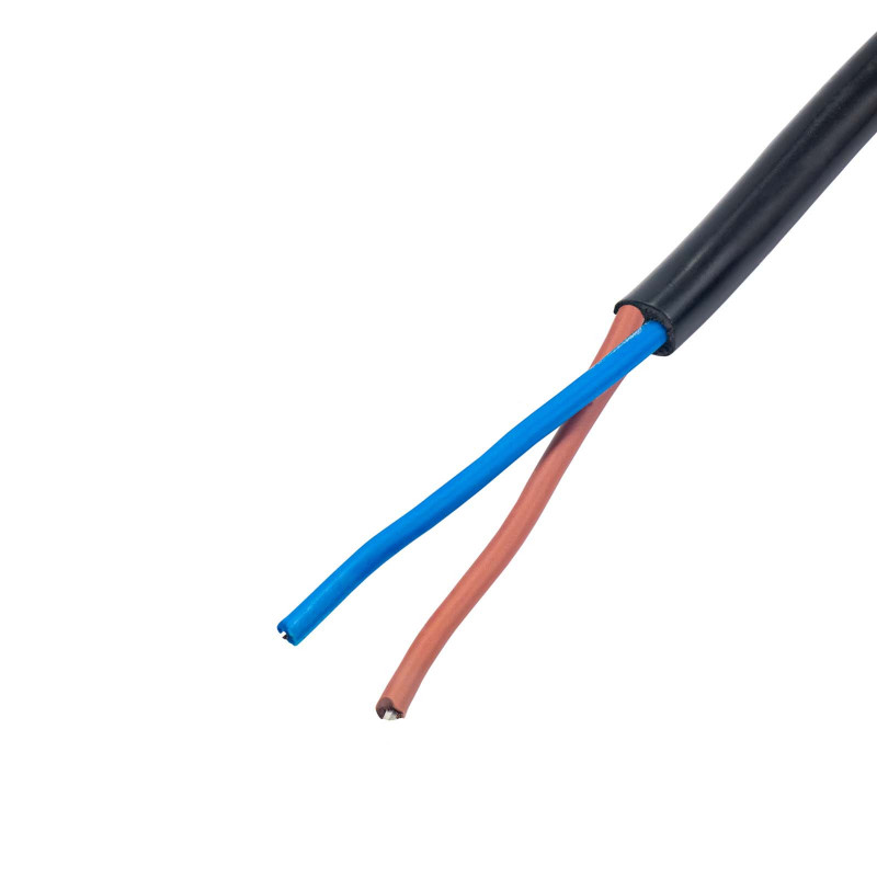 Akyga AK-OT-05A netkabel met open uiteinde CEE 7/16 (Eurostekker), koper 2 x 0,75 mm², 1,5 m, zwart