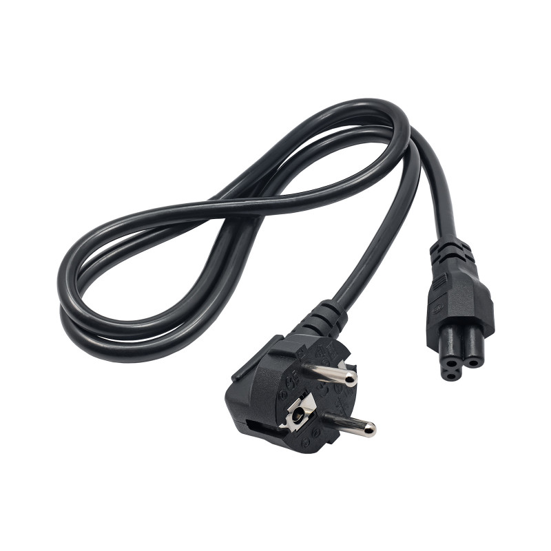 Akyga AK-NB-08C notebook-netkabel CEE 7/7 naar IEC C5, 3x 0,75 mm² koper, 1 m, zwart