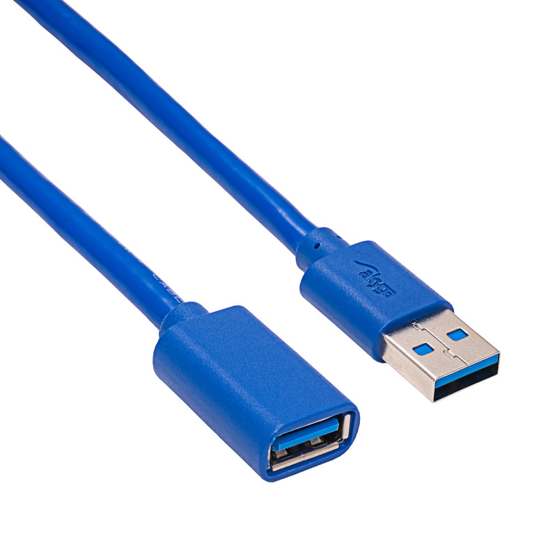 Akyga AK-USB-10 USB 3.0-verlengkabel USB-A stekker naar bus, 1,8 m, zwart