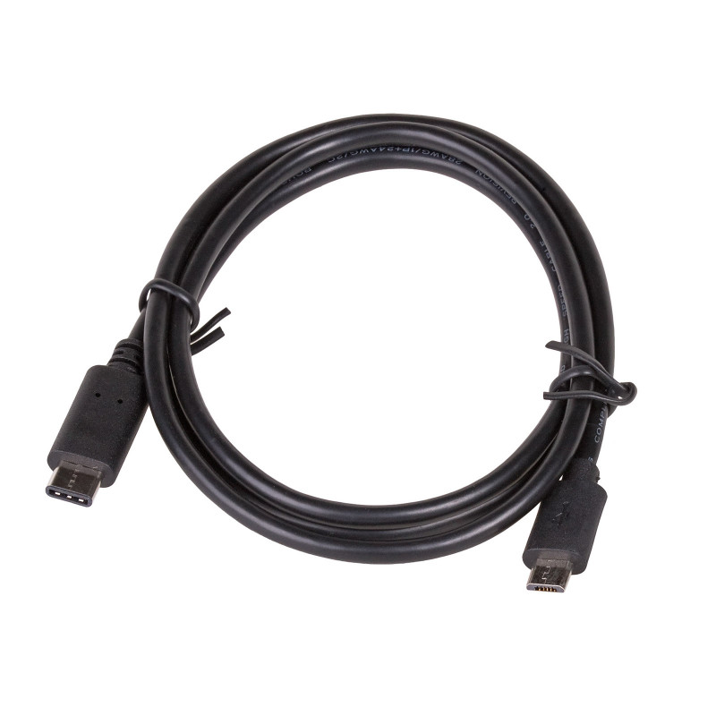 Akyga AK-USB-16 USB 2.0-kabel Micro USB-B (M) naar USB-C (M), 1 m, zwart