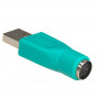 Akyga AK-AD-14 USB-A (F) naar PS/2 (M) adapter, groen