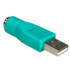 Akyga AK-AD-14 USB-A (F) naar PS/2 (M) adapter, groen