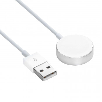 Akyga AK-SW-44 oplaadkabel voor Apple Watch Ultra 2 / Series 9/8/7/6/5/4/3/2/1, aluminiumlegering, USB, 1 m, wit