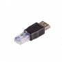 Akyga AK-AD-27 USB-A (F) naar RJ45 (M) adapter, zwart