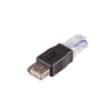 Akyga AK-AD-27 USB-A (F) naar RJ45 (M) adapter, zwart
