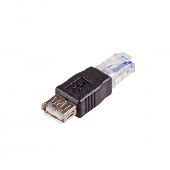 Akyga AK-AD-27 USB-A (F) naar RJ45 (M) adapter, zwart