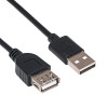 Akyga AK-USB-23 USB 2.0-verlengkabel USB-A (M) naar USB-A (F), 15 cm, zwart