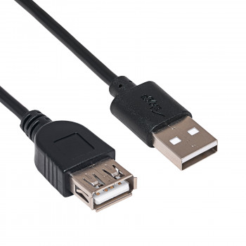 Akyga AK-USB-23 USB 2.0-verlengkabel USB-A (M) naar USB-A (F), 15 cm, zwart