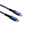 Akyga AK-USB-36 gevlochten USB-C-naar-USB-C-kabel, USB 2.0, 100 W, 0,5 m, blauw
