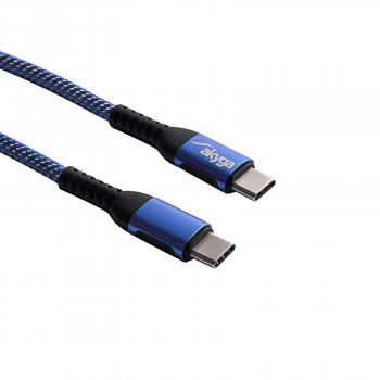 Akyga AK-USB-36 gevlochten USB-C-naar-USB-C-kabel, USB 2.0, 100 W, 0,5 m, blauw