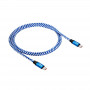 Akyga AK-USB-37 gevlochten USB-C-naar-USB-C-kabel, USB 2.0, 100 W, 1 m, blauw