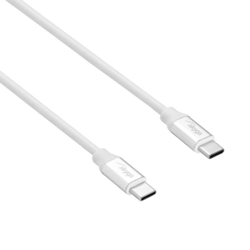 Akyga AK-USB-39 USB-C-naar-USB-C-kabel, USB 2.0, 60 W, 0,5 m, wit