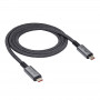 Akyga AK-USB-45 gevlochten USB-C-naar-USB-C-kabel, USB4, 40 Gbit/s, 240 W, 1 m, grijs
