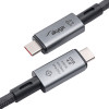 Akyga AK-USB-45 gevlochten USB-C-naar-USB-C-kabel, USB4, 40 Gbit/s, 240 W, 1 m, grijs