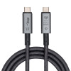 Akyga AK-USB-45 gevlochten USB-C-naar-USB-C-kabel, USB4, 40 Gbit/s, 240 W, 1 m, grijs