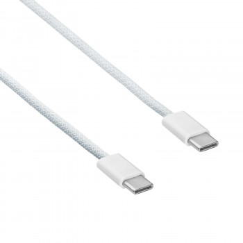 Akyga AK-USB-51 gevlochten USB-C-naar-USB-C-kabel voor iPhone 15, USB 2.0, 60 W, 1 m, wit