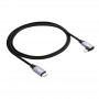 Akyga AK-USB-56 gevlochten USB-C-naar-Lightning-kabel met haakse stekker, USB 2.0, 30 W, 1 m, zwart