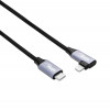 Akyga AK-USB-56 gevlochten USB-C-naar-Lightning-kabel met haakse stekker, USB 2.0, 30 W, 1 m, zwart
