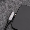 Akyga AK-USB-56 gevlochten USB-C-naar-Lightning-kabel met haakse stekker, USB 2.0, 30 W, 1 m, zwart
