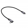 Akyga AK-USB-53 gevlochten USB-C-naar-USB-C-kabel met haakse stekker, USB 2.0, 60 W, 0,3 m, zwart