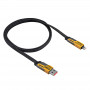 Akyga AK-USB-57 gevlochten 4-in-1-kabel USB-A/USB-C naar USB-C/Lightning, USB 2.0, 65 W, 1 m, grijs