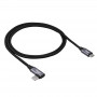 Akyga AK-USB-54 gevlochten USB-C-naar-USB-C-kabel met haakse stekker, USB 2.0, 60 W, 1 m, zwart