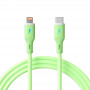 Akyga AK-USB-73 USB-C-naar-Lightning-siliconenkabel, USB 2.0, 30 W, 1 m, groen