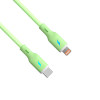 Akyga AK-USB-73 USB-C-naar-Lightning-siliconenkabel, USB 2.0, 30 W, 1 m, groen