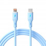 Akyga AK-USB-72 USB-C-naar-Lightning-siliconenkabel, USB 2.0, 30 W, 1 m, blauw