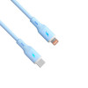 Akyga AK-USB-72 USB-C-naar-Lightning-siliconenkabel, USB 2.0, 30 W, 1 m, blauw
