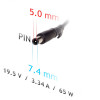 Akyga AK-ND-33 auto-notebookvoeding 19,5 V / 3,34 A, 65 W, 7,4 x 5,0 mm + pin, voor Dell