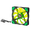 Akyga AW-12E-BG 120 mm behuizingsventilator, 33 groene leds, Molex, zwart