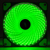 Akyga AW-12E-BG 120 mm behuizingsventilator, 33 groene leds, Molex, zwart