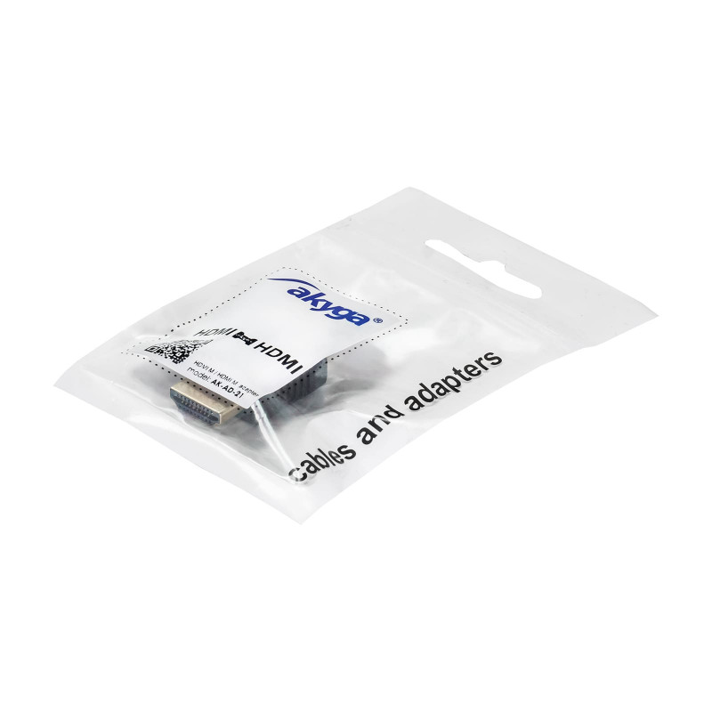 Akyga AK-AD-21 HDMI (M) naar HDMI (M) adapter, zwart