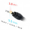 Akyga AK-ND-37 auto-notebookvoeding 19 V / 4,74 A, 90 W, 5,5 x 3,0 mm + pin, voor Samsung