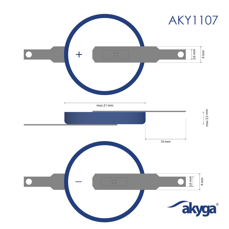Akyga AKY1107 CR2032 ST2N lithiumbatterij 3 V 210 mAh met 2 pinnen (THT)